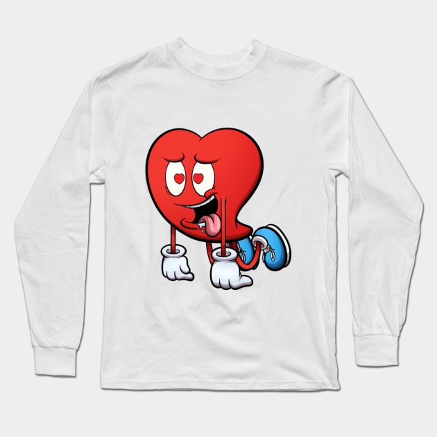 Drooling Heart In Love Long Sleeve T-Shirt by TheMaskedTooner